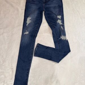 Abercrombie & Fitch Dark Blue Distressed Skinny Jeans